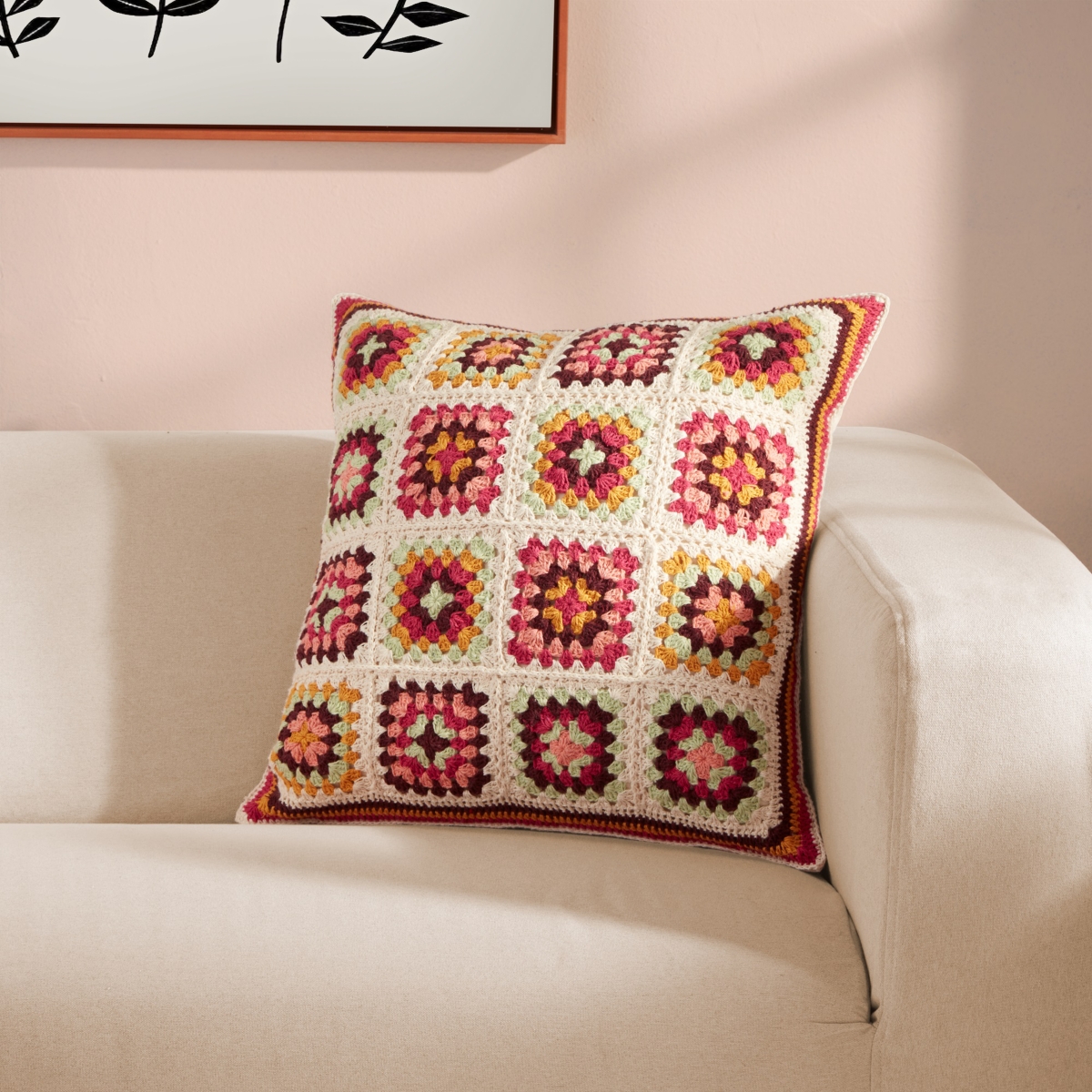 Roselli Trading Cozy Corner Crocheted Pillow - Multi