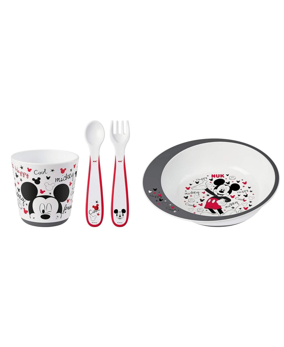 Nuk Unisex Mickey Mouse Tableware Set, 4 Pieces - 12 Months and up - White