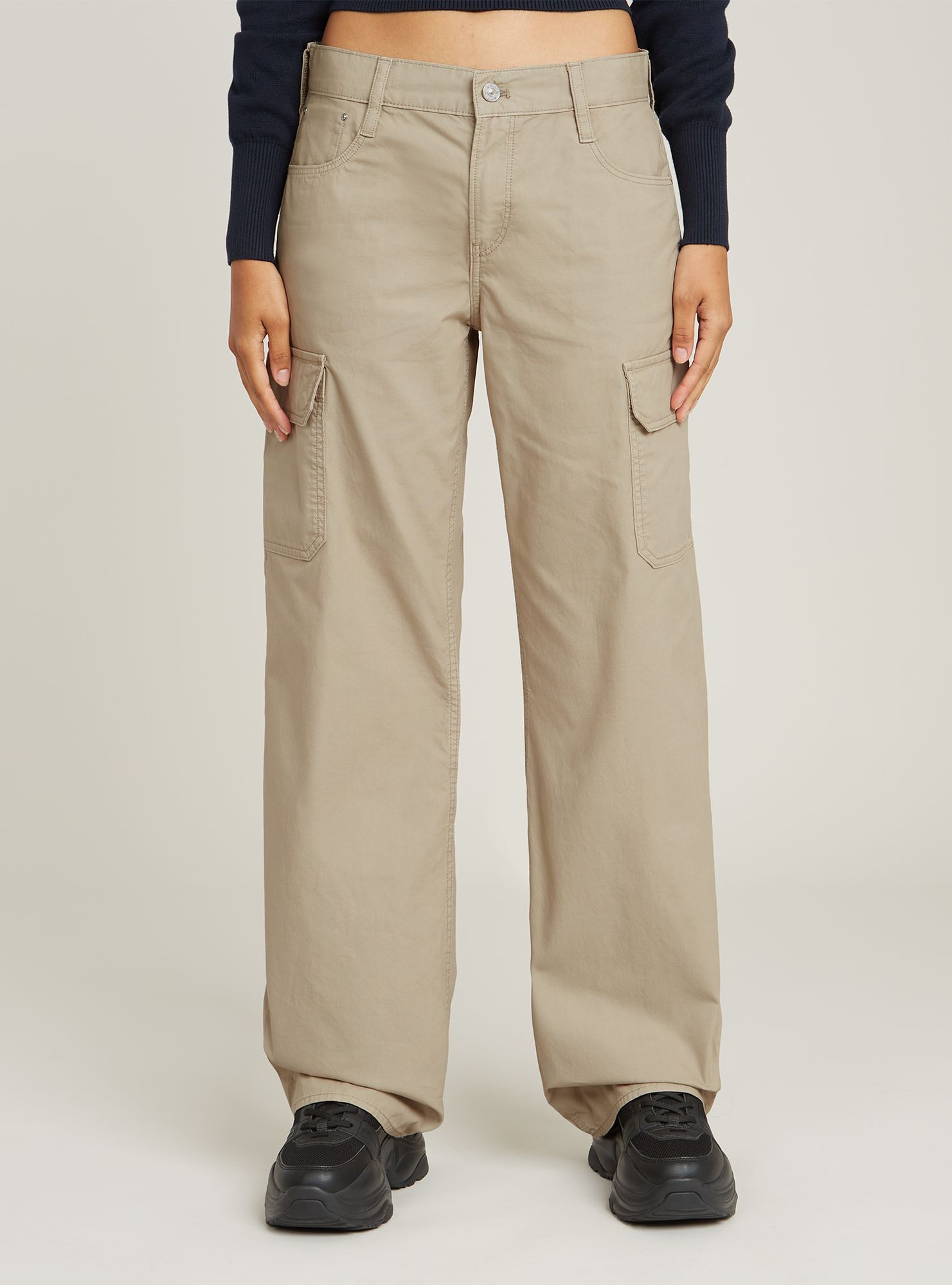 Cargohose G-STAR "Judee Cargohose", Damen, Gr. 32, Länge 32, sandstorm gd, Obermaterial: 70% Baumwolle, 30% Baumwolle, Hosen Cargohose