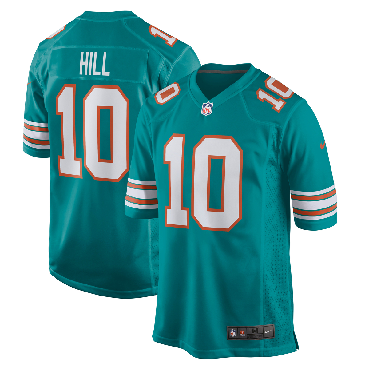 Footballtrikot NIKE "Nike Trikot Miami Dolphins NFL Alternate Game Jersey Hill 10", Herren, Gr. XL, blau (mehrfarbig), 100% Polyester, Trikots