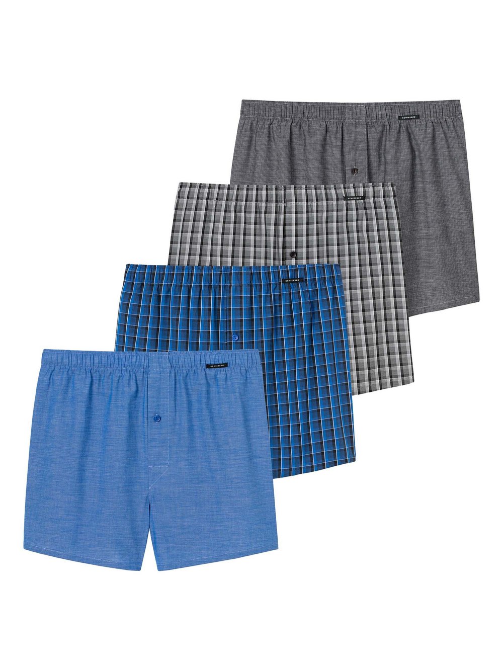Schiesser Web-Boxershorts 4er Pack Herren mehrfarbig, 4XL Image