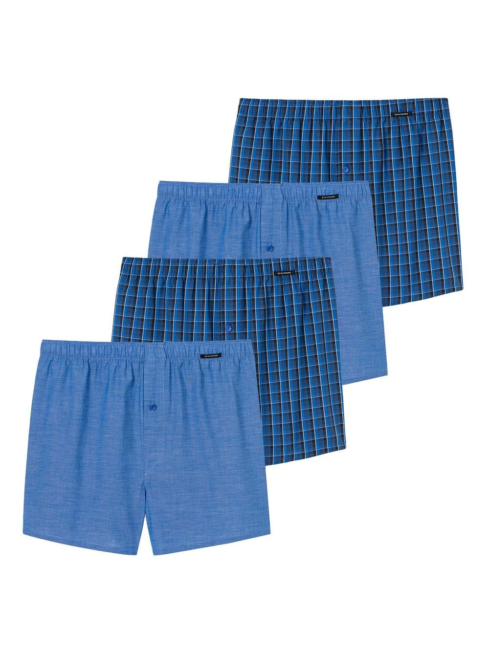 Schiesser Web-Boxershorts 4er Pack Herren blau, 4XL Image