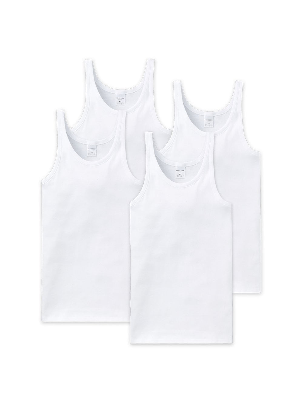 Schiesser Unterhemd 4er Pack Herren weiß, L Image
