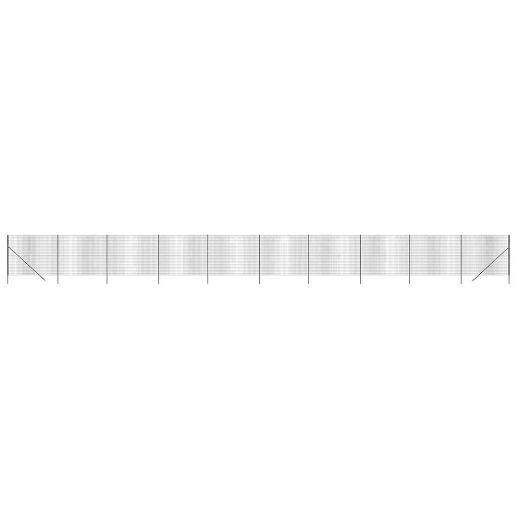 vidaXL Maschendrahtzaun Anthrazit 2,2x25 m Verzinkter Stahl Image