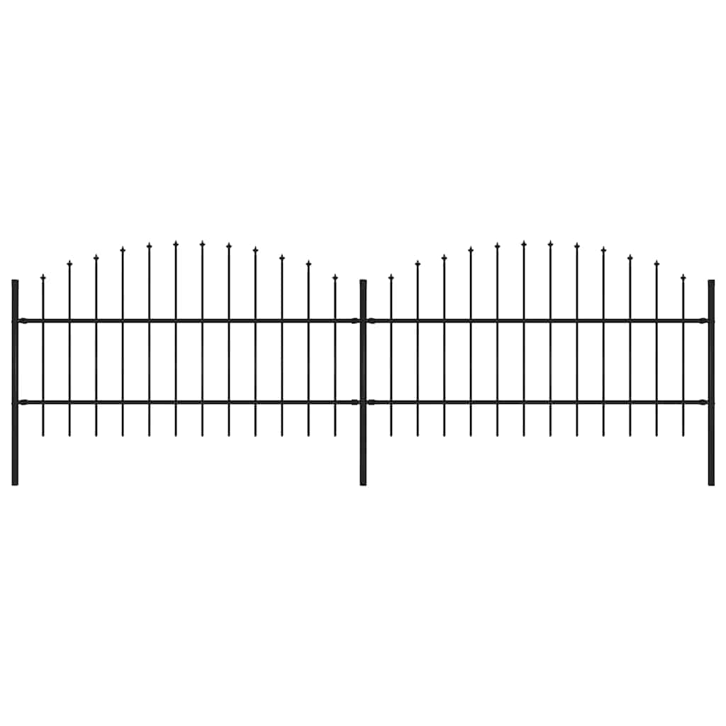 vidaXL Gartenzaun mit Speerspitze Stahl 359 x 100 cm Schwarz Image