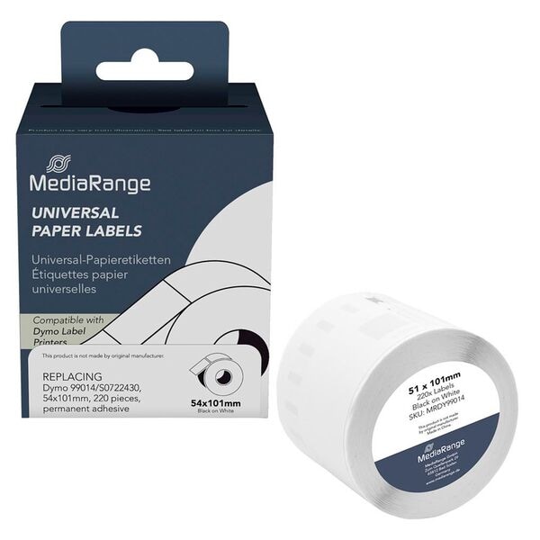 MediaRange Etikettenrolle für Etikettendrucker 54,0x101,0 mm 220 Stück Image