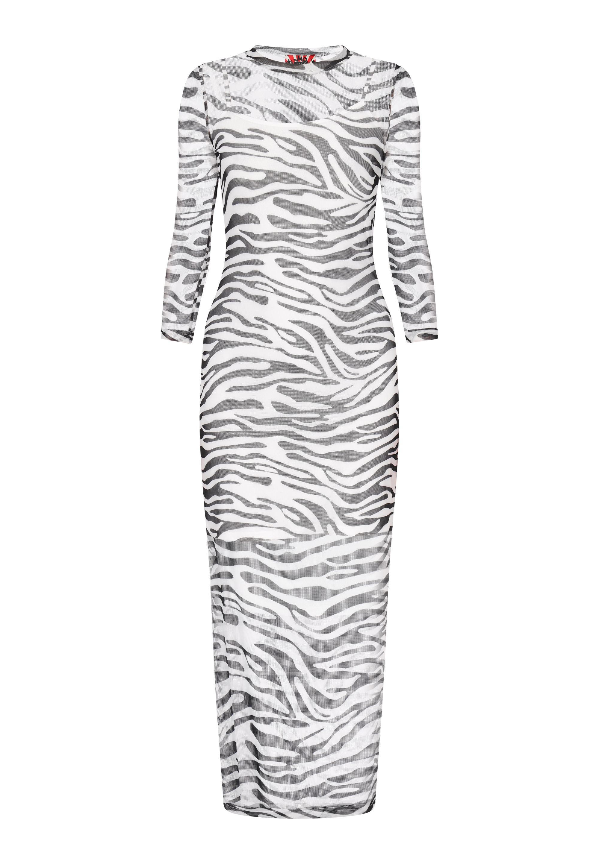 Mymo Kleid Frauen weiß-schwarz M