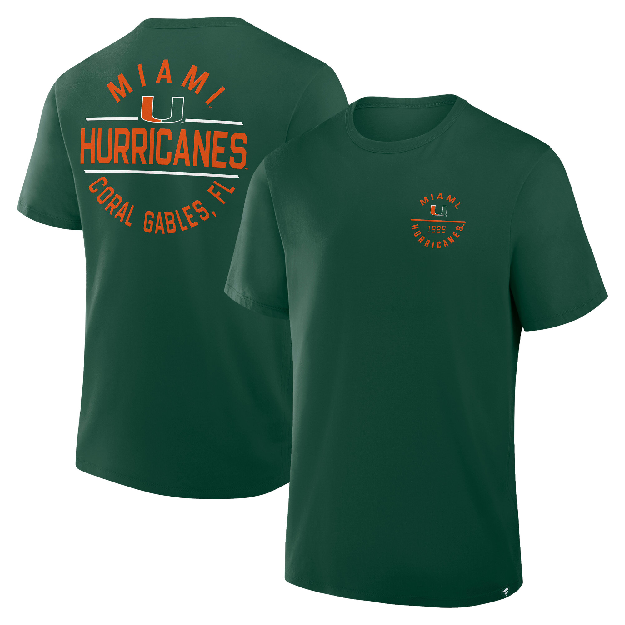 Fanatics Herren-T-Shirt in Grün mit Miami Hurricanes Fastbreak-Aufdruck Image