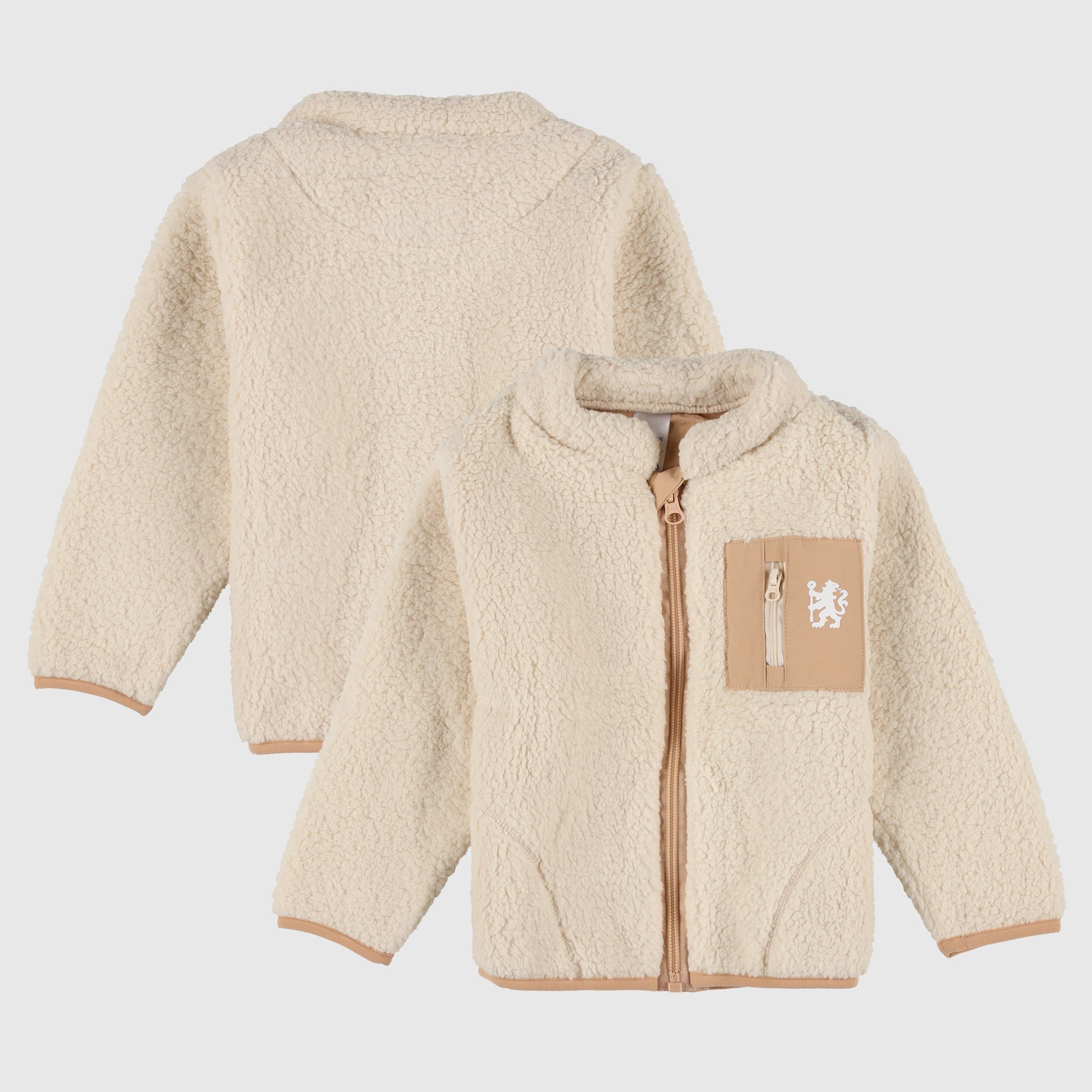 Chelsea Sherpa Fleece-Jacke mit Löwentasche - Baby Image