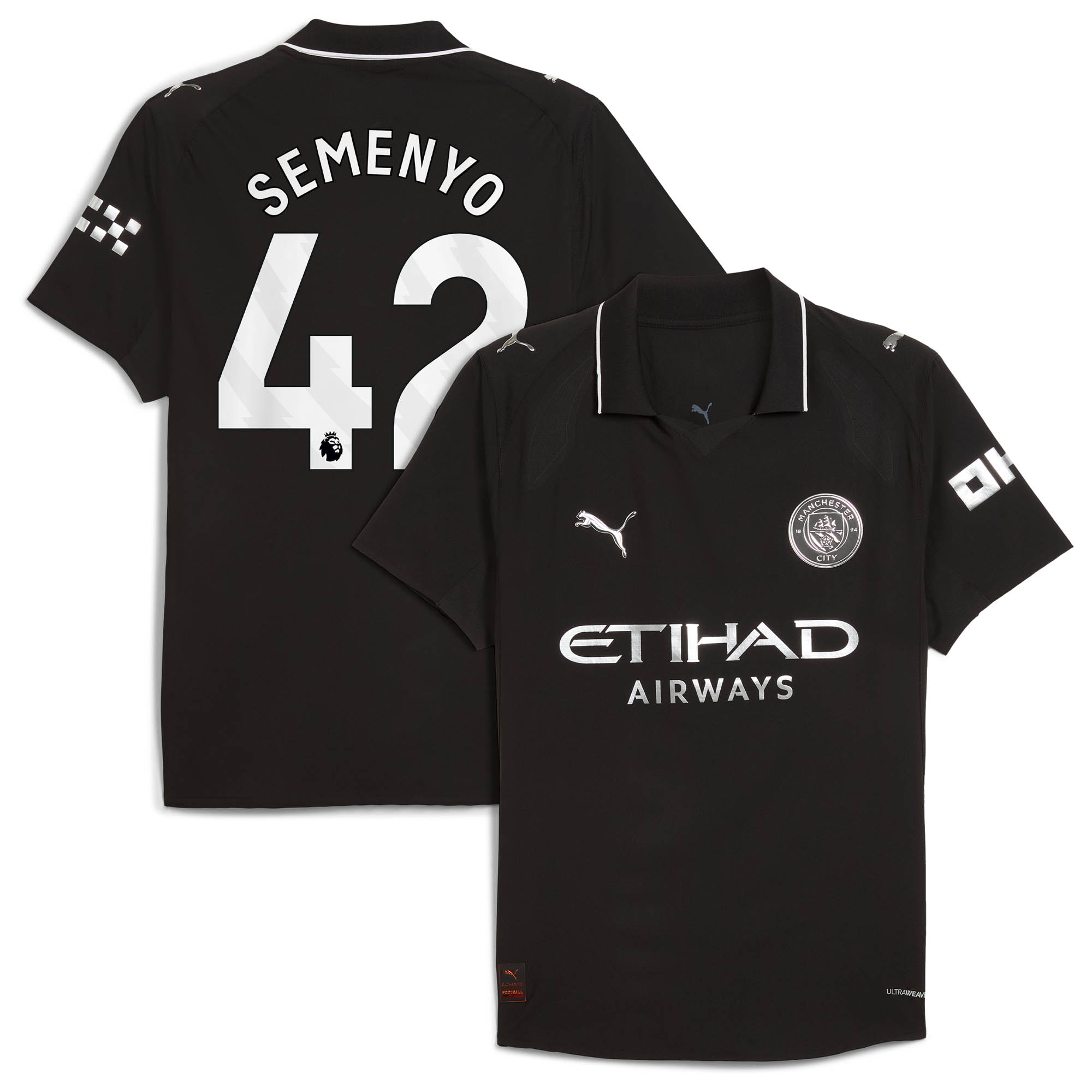 Manchester City PUMA Authentic Auswärtstrikot 2025-26 mit Aufdruck Semenyo 42 Image