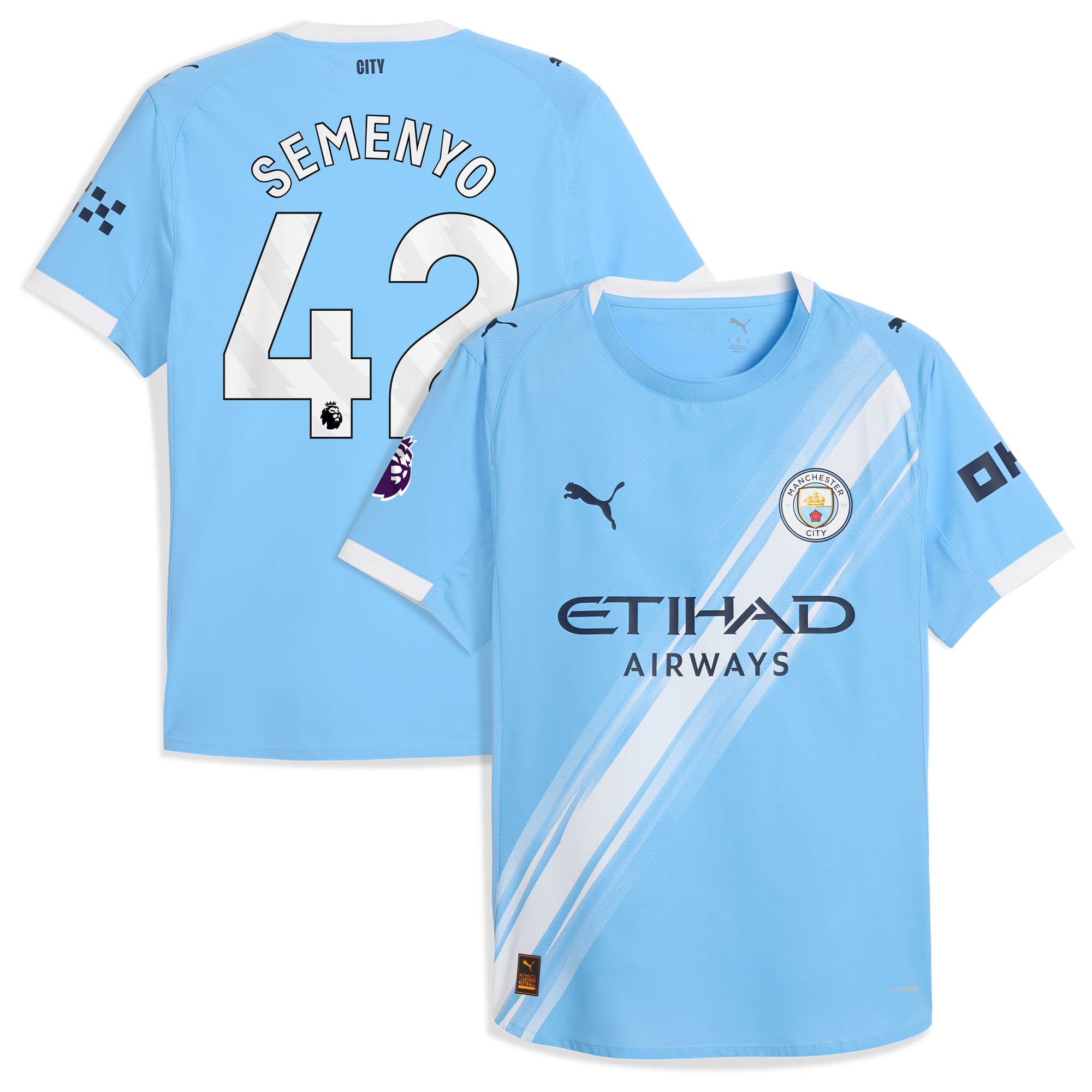 Manchester City PUMA Authentic Heimtrikot 2025-26 mit Aufdruck Semenyo 42 Image