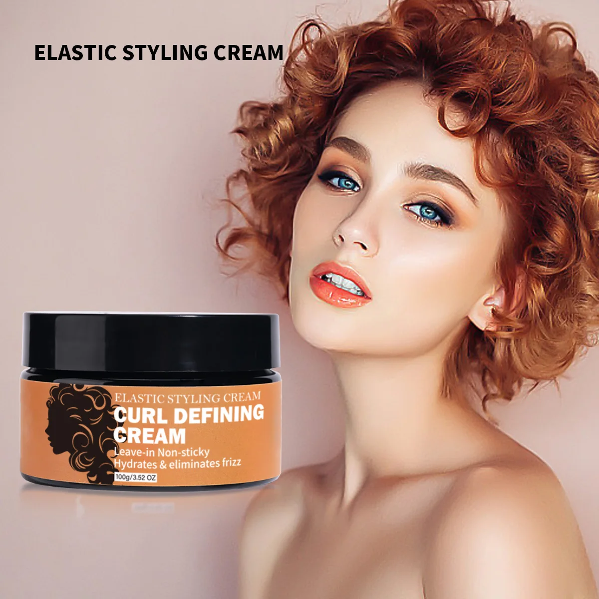 Lockencreme für Haare, Lockenverstärker, Feuchtigkeitsspendend, Anti-Frizz, Haarstyling, Wellenverstärker, Glättend, Pflegend, Locken-Booster Image