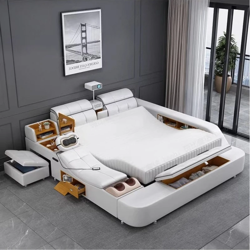 180x200cm Luxus Doppelbett Multifunktionale Massage Tatami Bett Rahmen Elektrische Hebe Einstellung Matratze Schlafzimmer Möbel