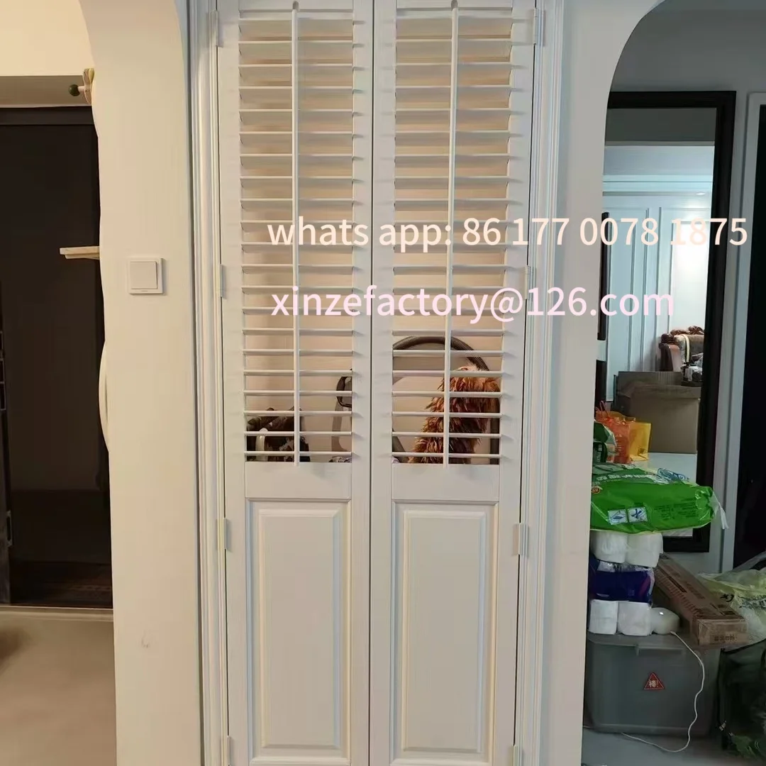 Anpassbare Falttür aus echtem Holz, Raumtrennwand, Schiebetür, Schlafzimmer, Blind, bewegliche Tür, atmungsaktives Blindfenster