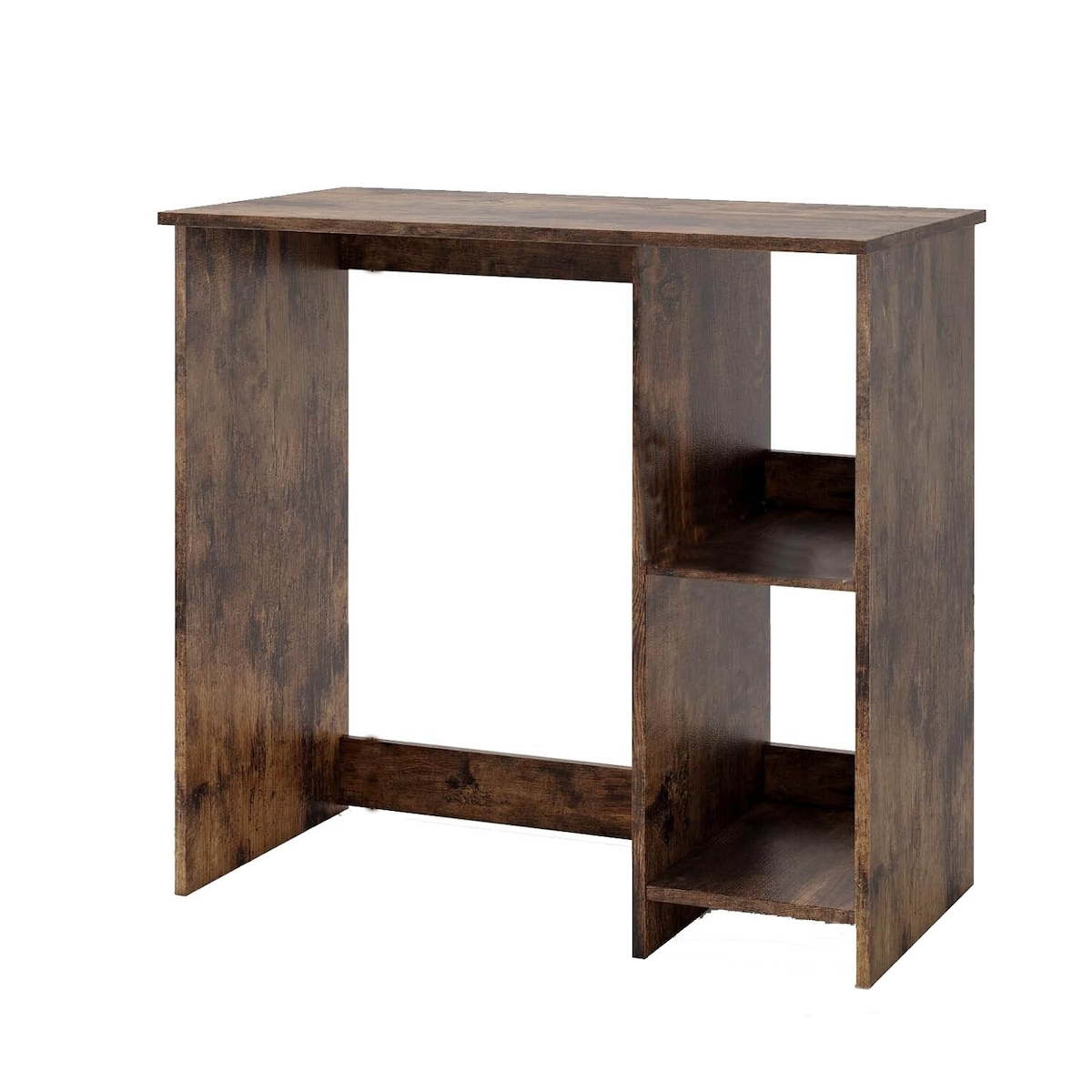 COSTWAY Kleiner Schreibtisch, Computertisch mit 2 Fächern, PC-Tisch, Bürotisch für kleine Räume, 80 x 40 x 74 cm, Natur Image