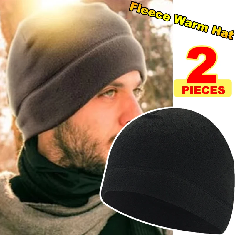 Fleece Warme Mütze Winter Kappe Männer Frauen Outdoor Sport Skifahren Radfahren Hut Winddicht Weiche Beanie Cap Männliche Dame Herbst Winter Hüte Image