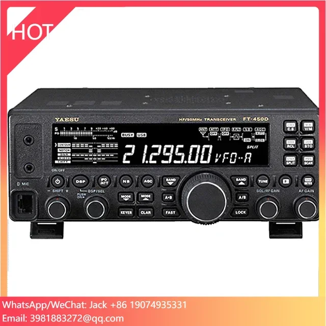 YAESU FT-450D UHF VHF Walkie Talkie 100 W Dualband Digital Auto Kurzwelle Einzelseitenband Radio, Talkie Walkie 100 km Image
