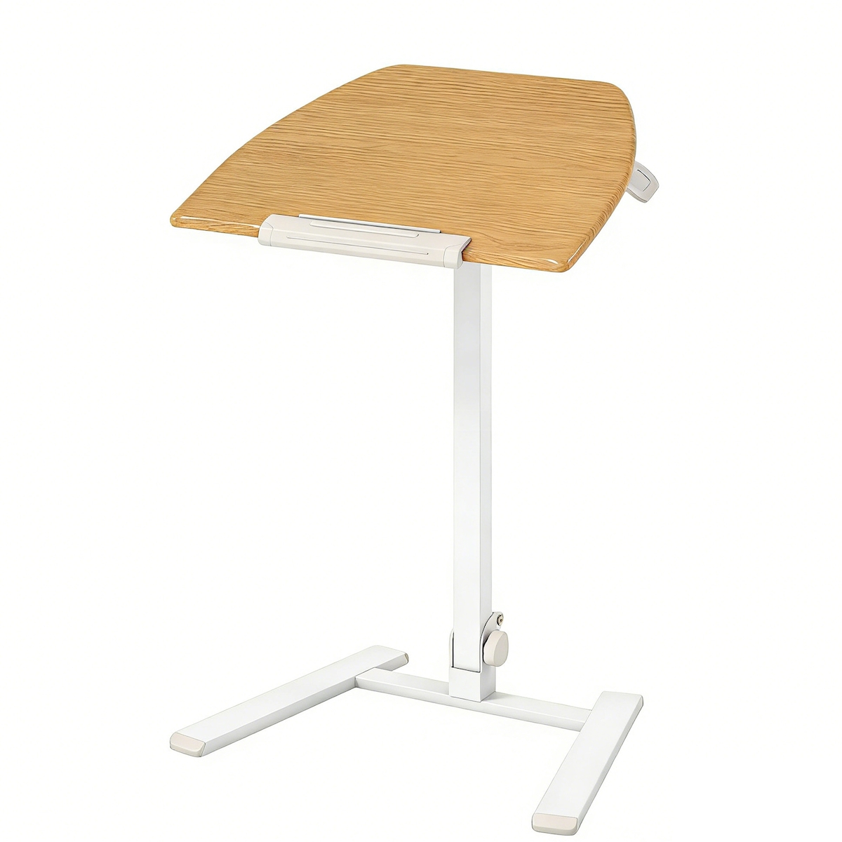 COSTWAY Höhenverstellbarer Beistelltisch mit Rollen, Stehtisch mit um 90° kippbarer Tischplatte, 65 x 49 cm Image