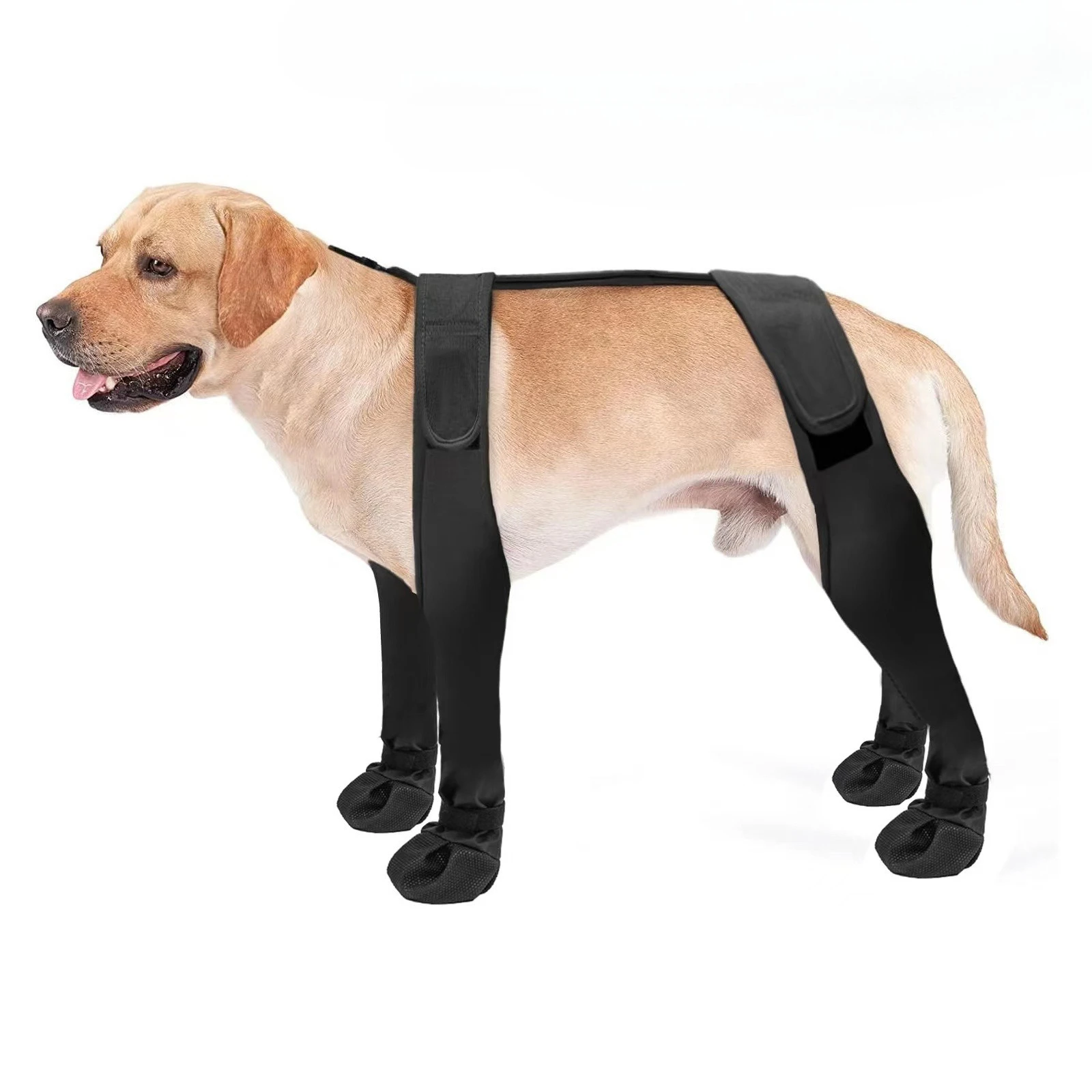 Rutschfeste Hundeschuhe, Haustierpfoten-Schutz, Regenstiefel für Hunde, schmutzabweisend und sturzsicher, für Hunde, Outdoor-Hunde, Hosenträger, Socken, Schuhe, Hundestiefel Image