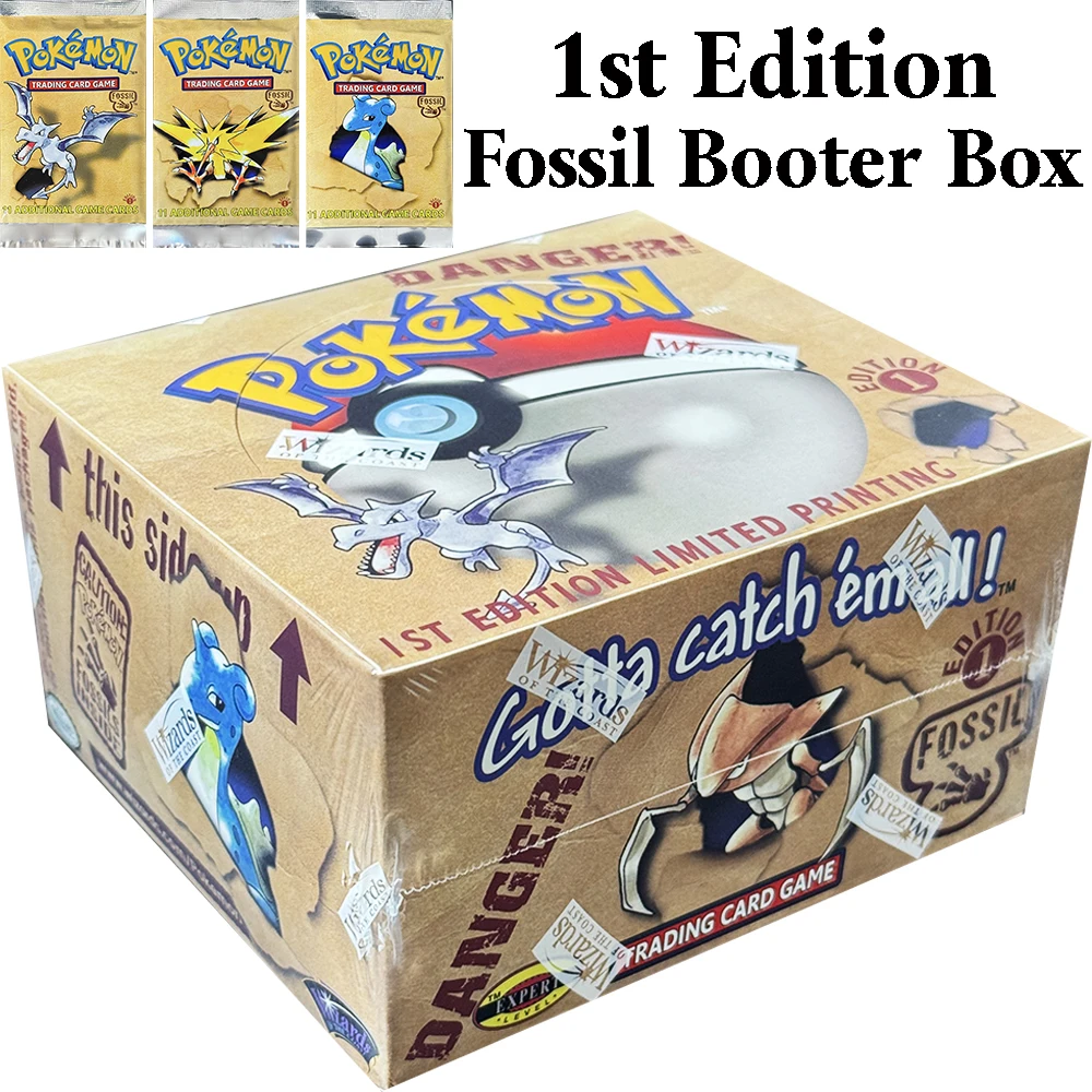 Pokémon Fossil Booster Box TCG 1. Auflage 36er-Pack Aerodaktyl Lapras Zapdos Pack Base Jungle Box Proxy Toys Sammlerkarten Image