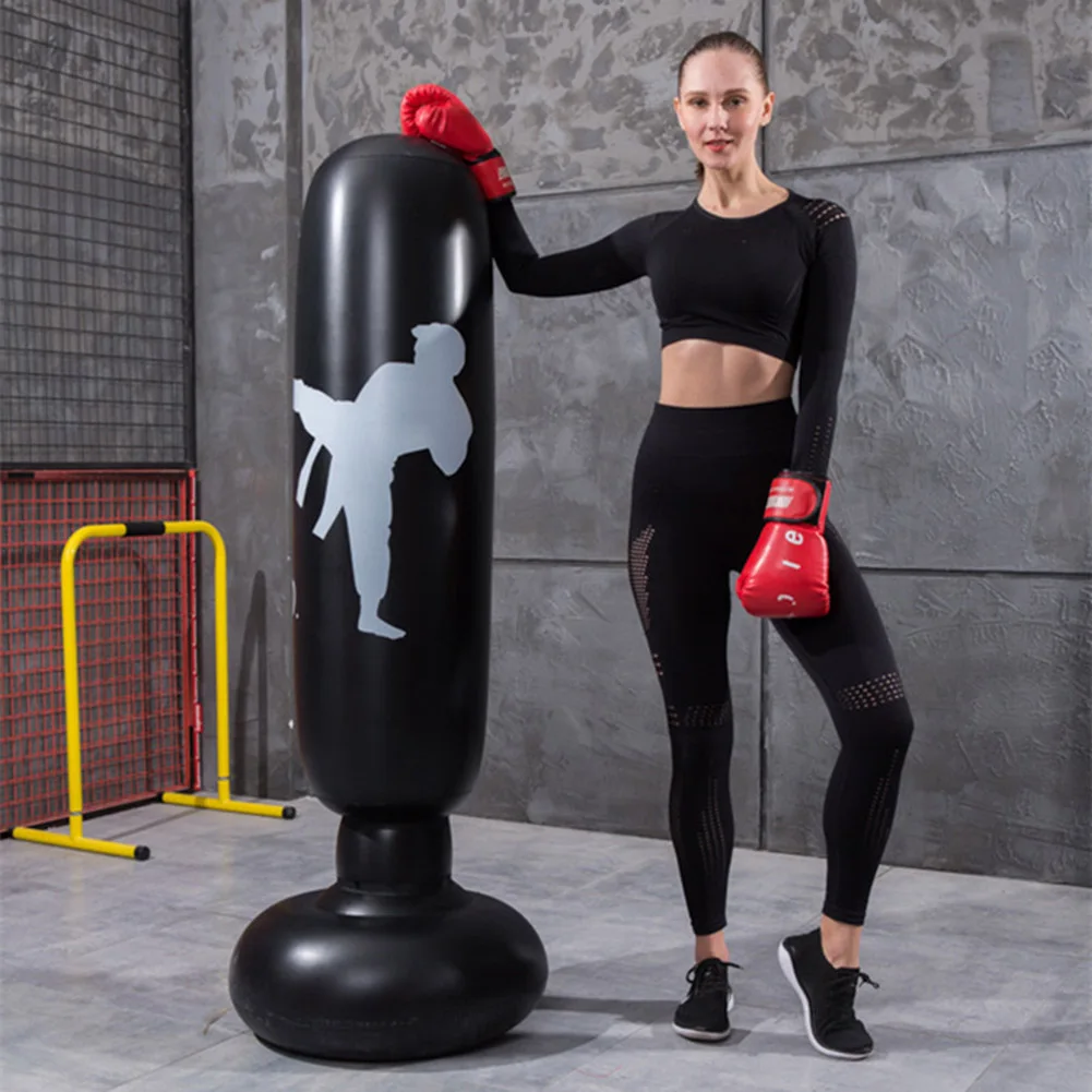 1,6 m PVC aufblasbare Boxtrainingssäule Stressabbau Stehender Wasserbasisbecher Boxsack für Kinderboxtraining Image