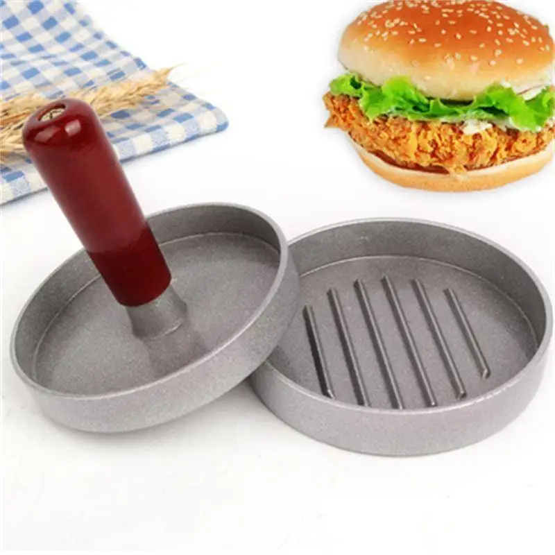 Nicht-stick Aluminium Legierung DIY Manuelle Hamburger Pressen Maker Presse Cutlets Form Grill Küche Werkzeuge Hause Fleisch Pie Burger Image