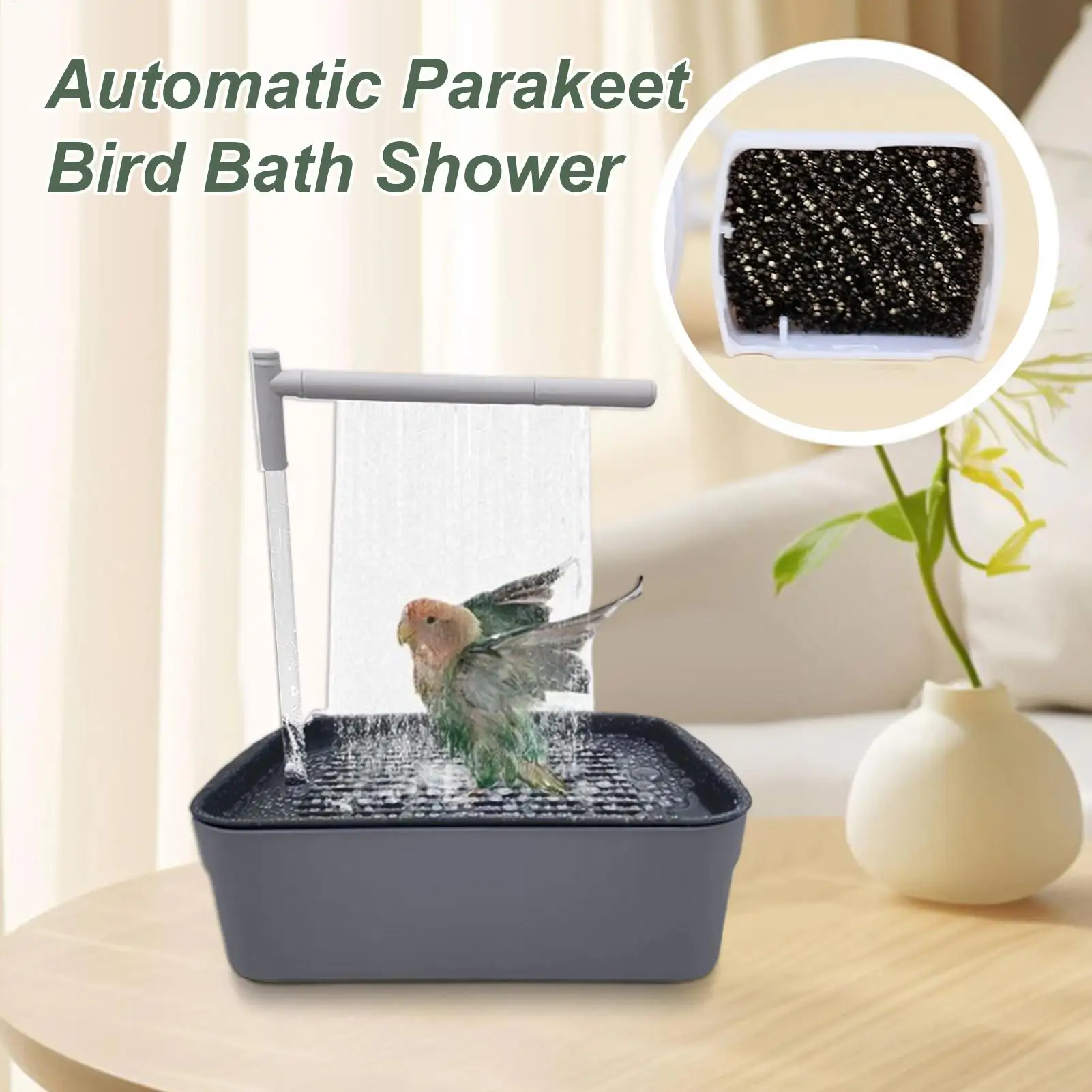Automatische Haustier Vögel Papageien Bad Zirkulierende Wasser Badewanne USB Elektrische Sittich Badewanne Dusche Brunnen vögel liefert Image