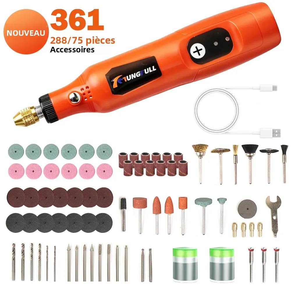 Mini perceuse électrique sans fil USB, outil rotatif portatif, Mini perceuse pour le travail du bois, bijoux, métal, verre, gravure, outils Dremel