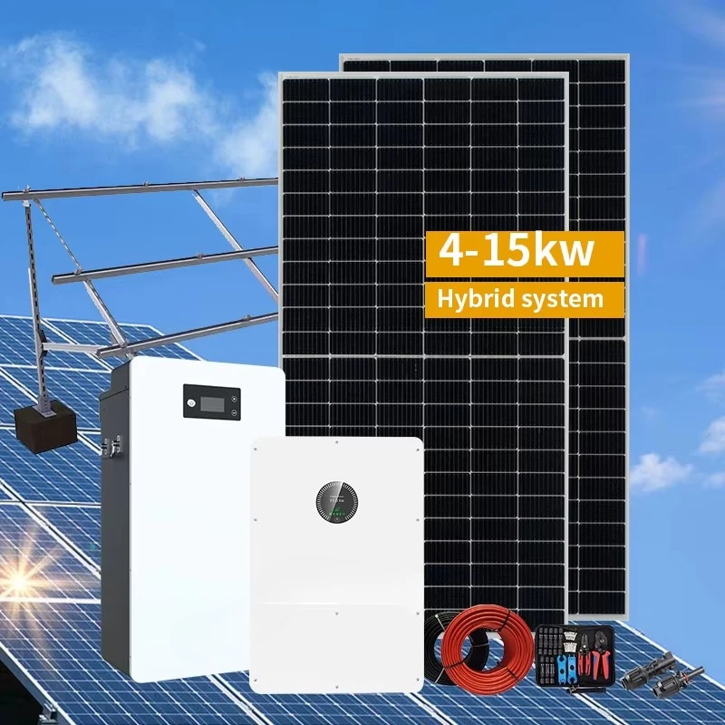 2 kW 5 kV 10 kW komplettes 15-kW-Solarsystem mit Speicherset, vollständige Hybrid-Solarenergie, Netzbatterie, Hausmontagesystem Image