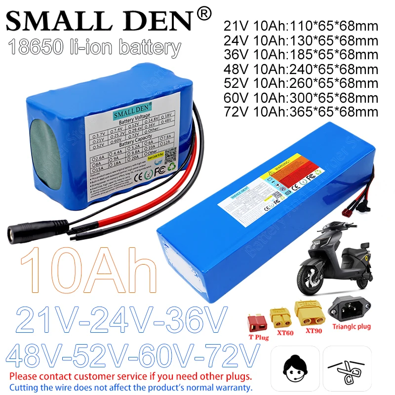 Neuer 18650 21V 24V 29V 36V 48V 52V 60V 72V 10Ah 18650 Lithium-Akku 500W 2000W Hochleistungs-Lithium-Ionen-Akku, Anzug Image