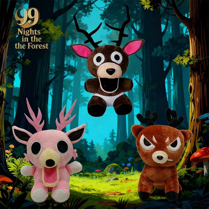 Neues Plüschtier „99 Nights In The Forest“, Spiel, Anime, peripheres Tier, Hirsch, weich, braun, Elch, filminspiriert, für Kinderfans, Sammlergeschenke