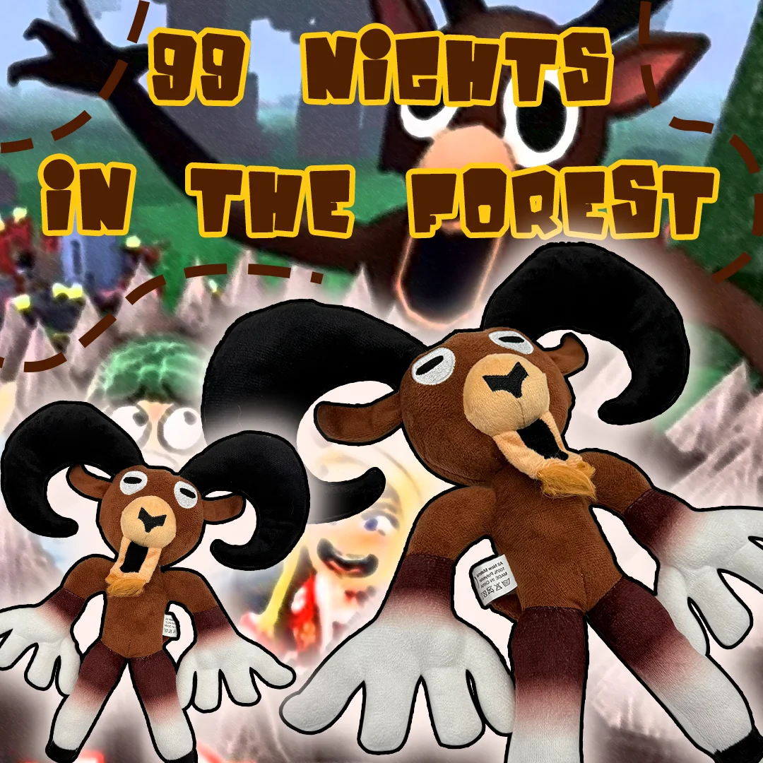 2025 Neues Plüschspiel „99 Nights In The Forest“, braun, Stehen und Sitzen, Elch, Hirsch, weiße Eule, gefülltes Puppenkissen, Weihnachtsgeschenke