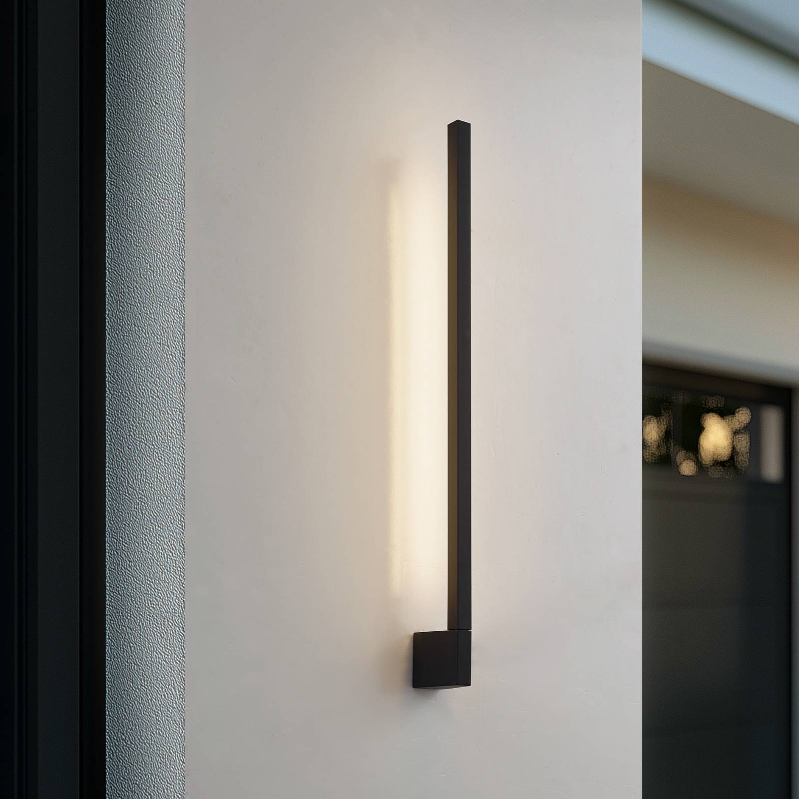 LED Outdoor Wall Light Neano Lindby, Black, Aluminium, Modern, Outdoor Wall Light