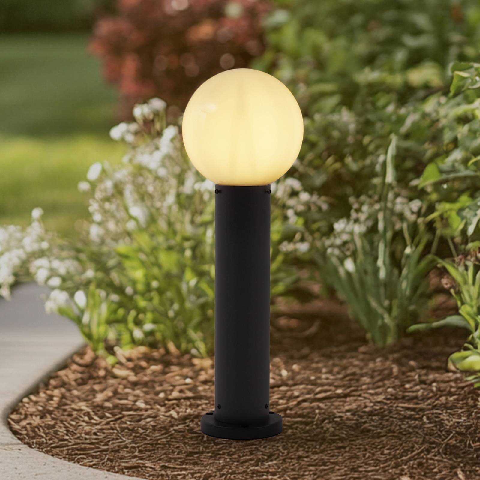 Pillar Light Dangan Lindby, dimmable, White / opal, Glass, Modern, Outdoor lights