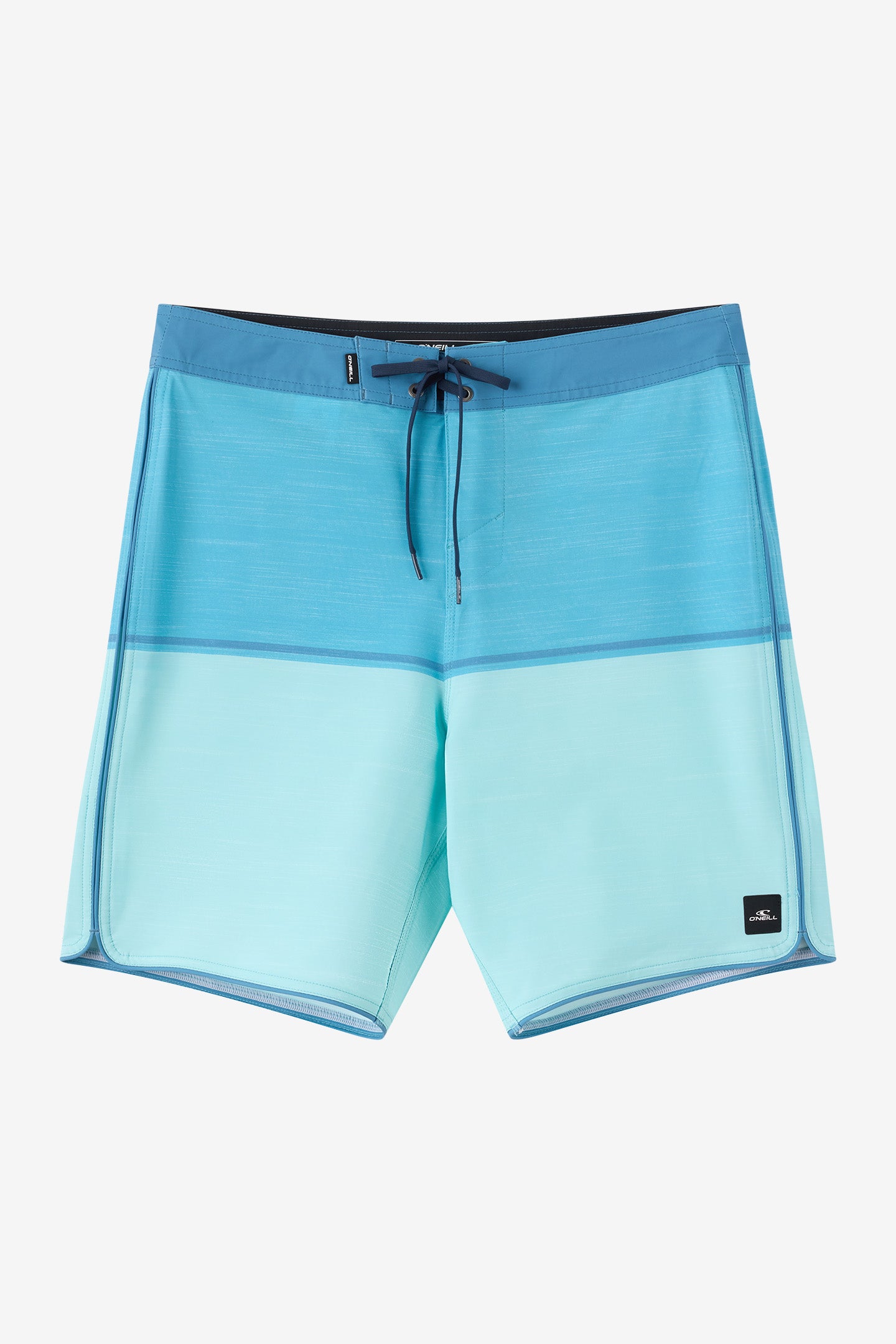 O'Neill Men's Hyperfreak Mysto Block Scallop 19"" Board Shorts in Canal Blue, Size 32, Elastane/Polyester