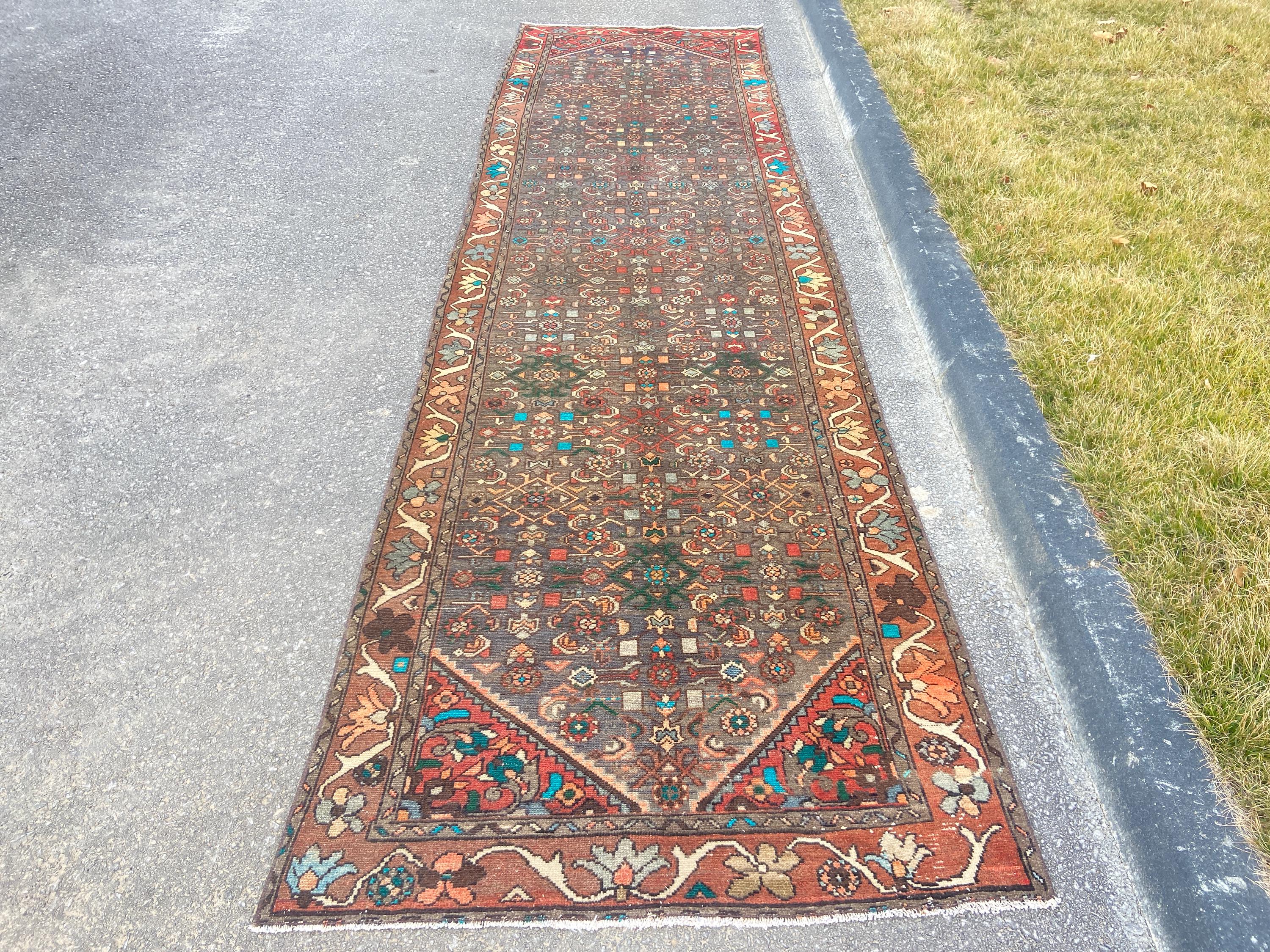 Tappeto persiano Tappeto runner Tappeto vintage Tappeto antico Tappeto da 3,7x13,3 piedi Tappeto turco - Karaca Tappeto runner persiano Tappeto in lan