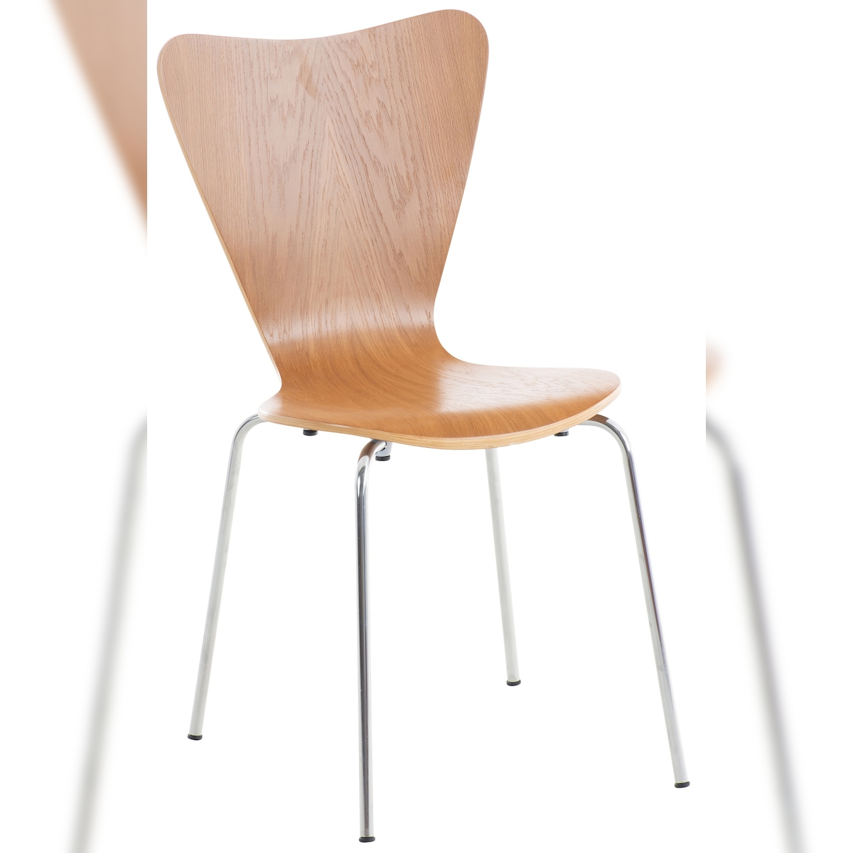 DELUKE Besucherstuhl BERLIN - Holz Eiche 45x49x85 cm | Besucherstühle Konferenzstuhl Wartezimmerstuhl Bürostühle Bürostuhl Konferenzraum Wartezimmer Image