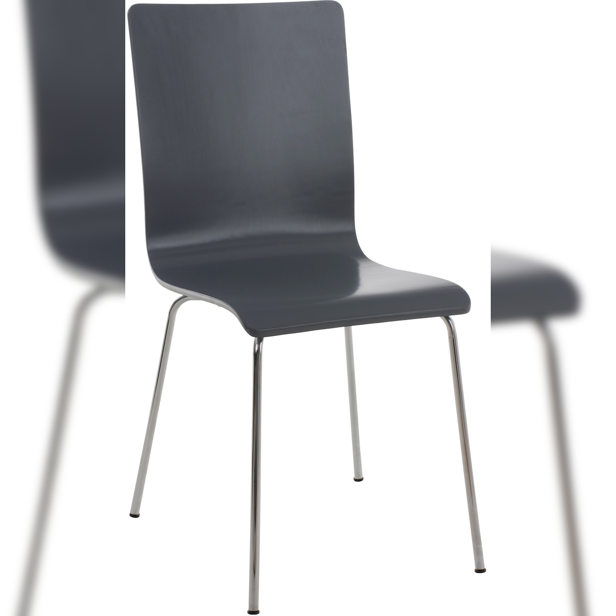 DELUKE Besucherstuhl TUNIS - Holz Grau 43x47x87 cm | Besucherstühle Konferenzstuhl Wartezimmerstuhl Bürostühle Bürostuhl Konferenzraum Wartezimmer Image