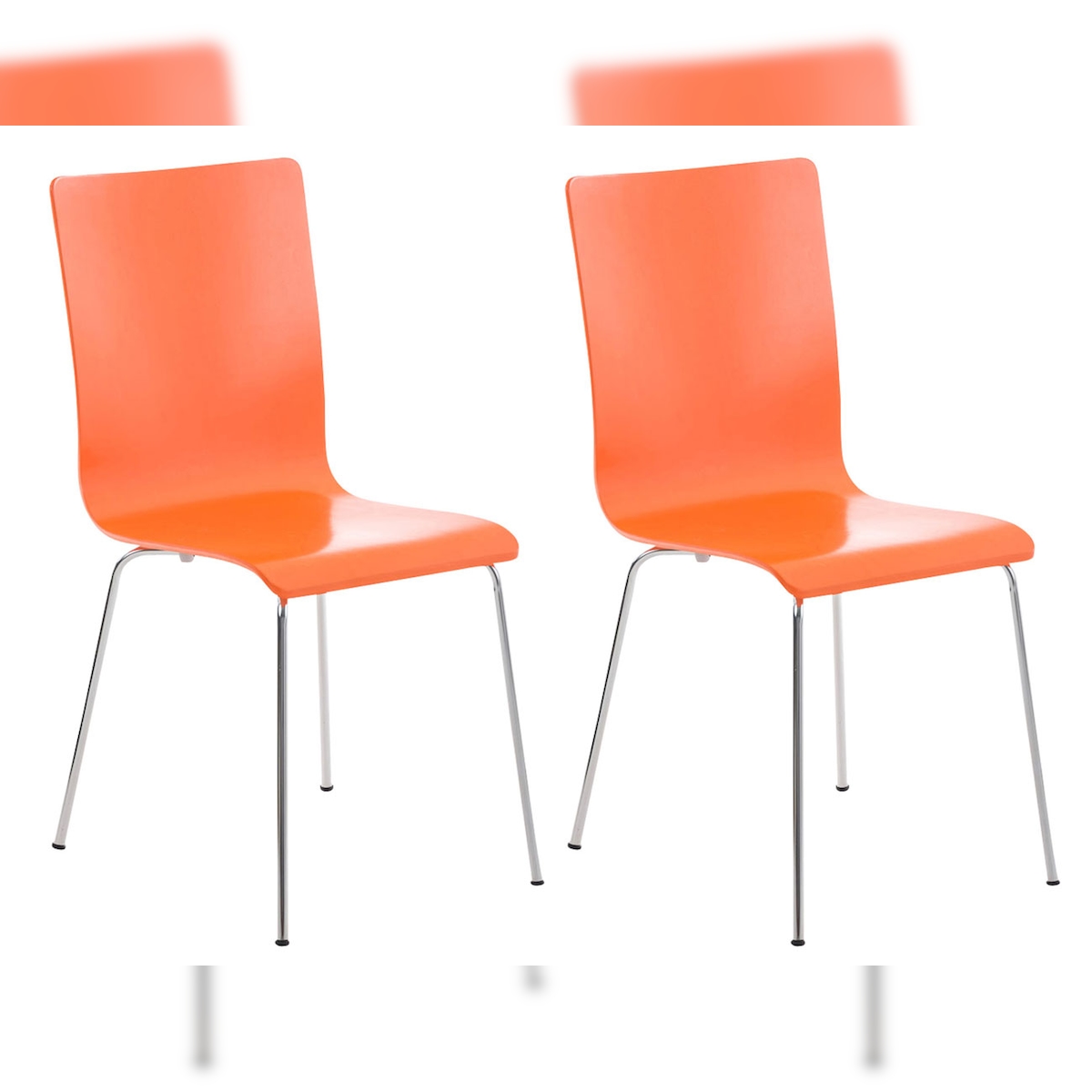 DELUKE 2er Set Besucherstuhl TUNIS - Holz Orange 43x47x87 cm | Besucherstühle Konferenzstuhl Wartezimmerstuhl Bürostühle Bürostuhl Konferenzraum Wartezimmer Image