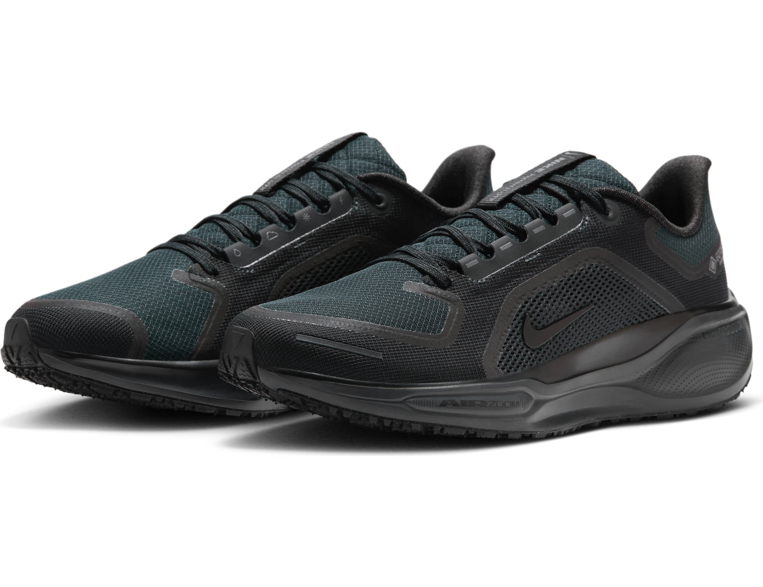 Laufschuh NIKE "AIR ZOOM PEGASUS 41 GTX", Herren, Gr. 47, schwarz, schwarz, anthrazit, Synthetik, Textil, Schuhe Laufschuh, wasserdicht