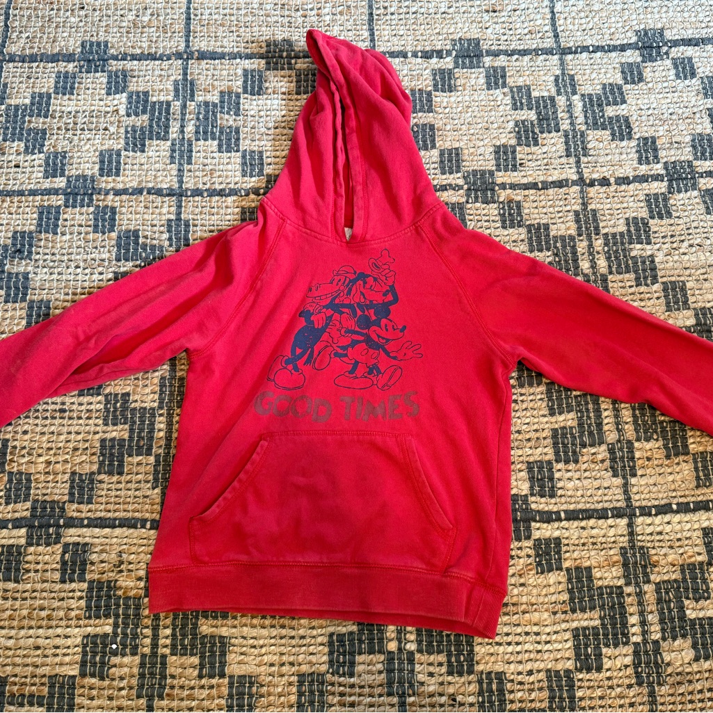 Disney Shirts & Tops | Authentic Disney Parks Red Mickey And Friends Good Times Hoodie Kids Size M (8) | Color: Red | Size: Mb