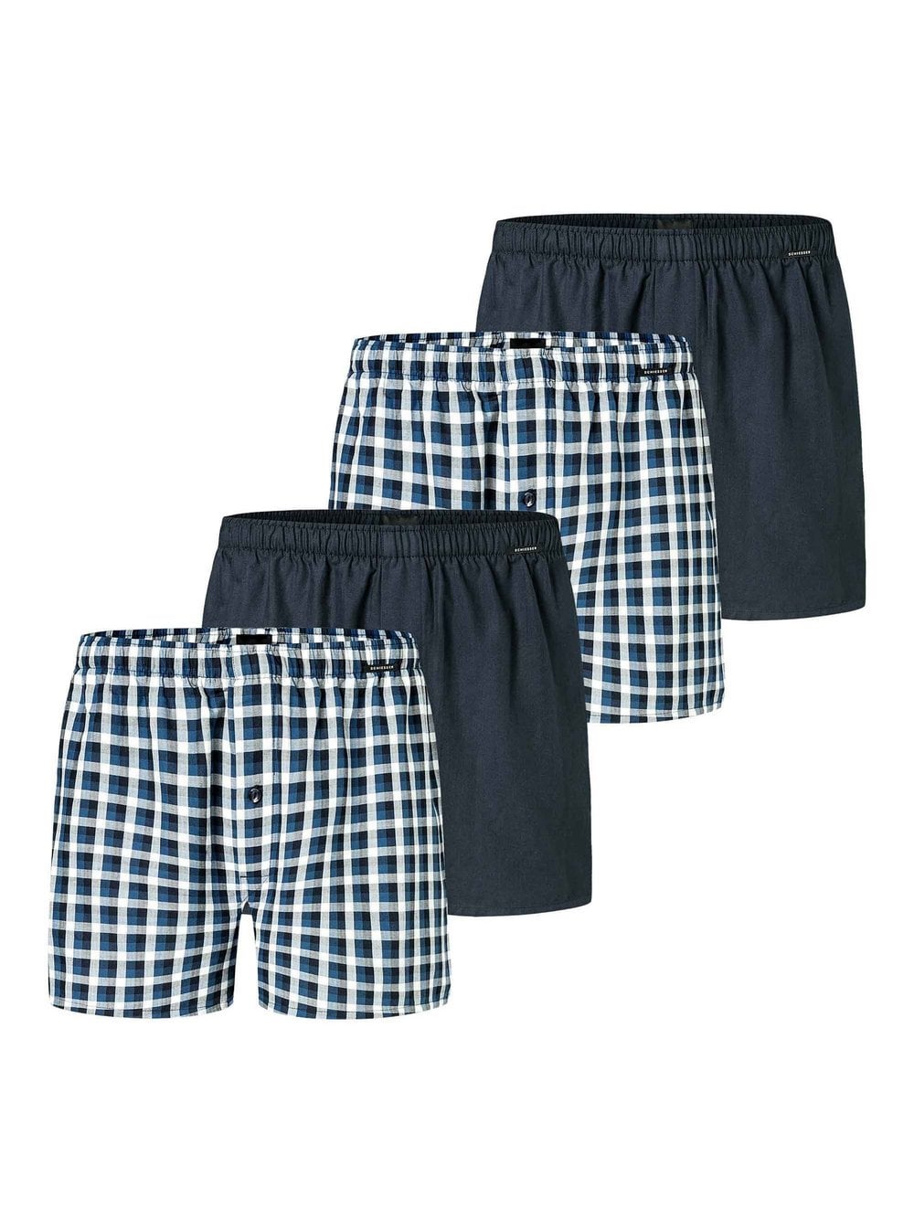 Schiesser Web-Boxershorts 4er Pack Herren blau, XL Image