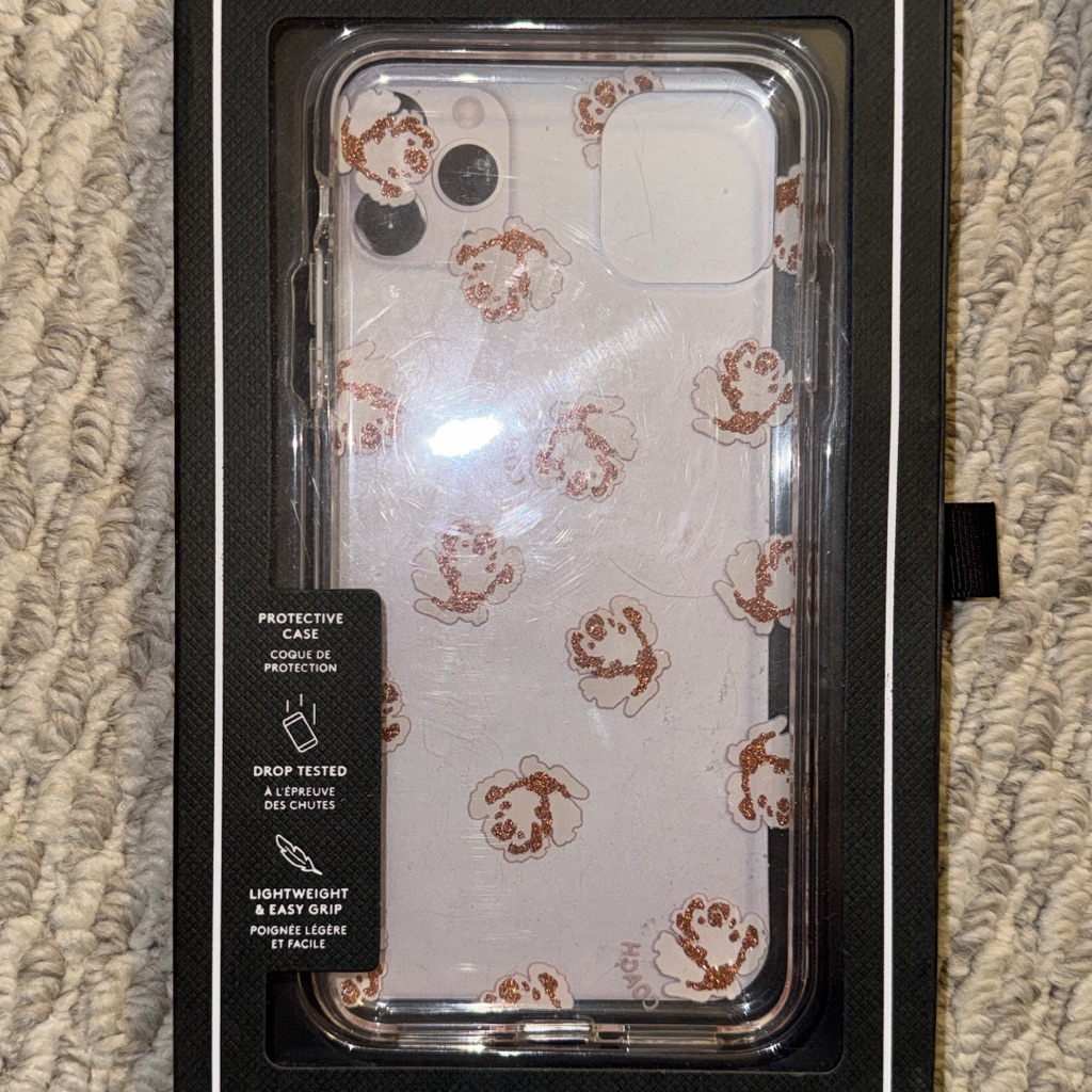 Coach Cell Phones & Accessories | Coach Clear Phone Case With Dog Pattern | Color: Brown/White | Size: Os