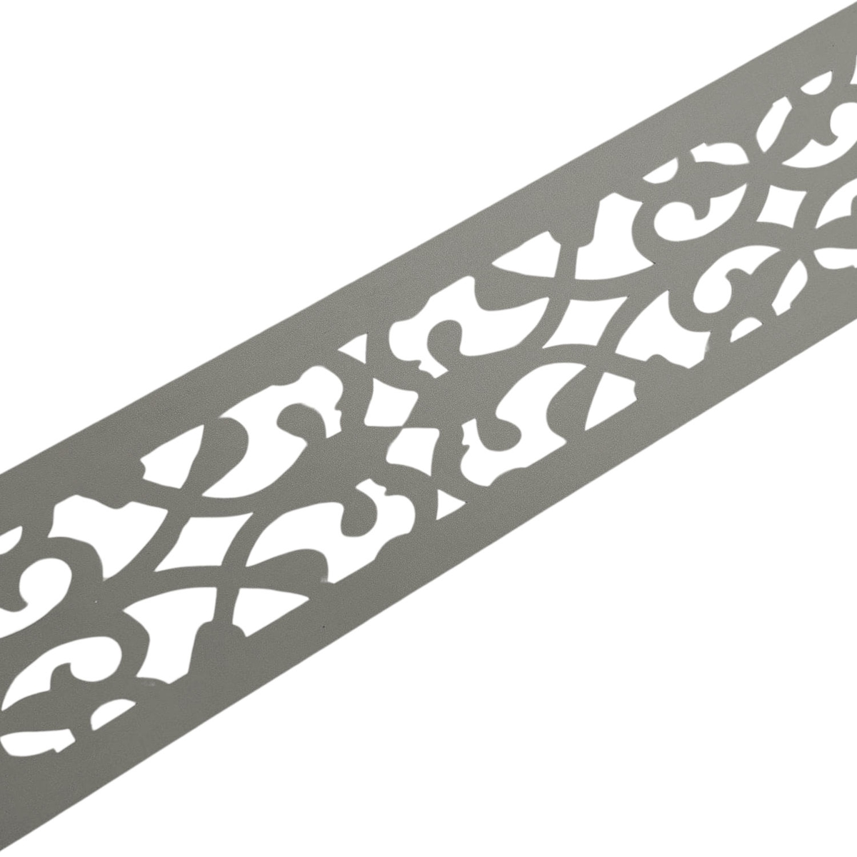 zaun|zu® Sichtschutz PREMIUM Dekor Orient Zaunstreifen Lasermuster Steingrau 2,55m Image