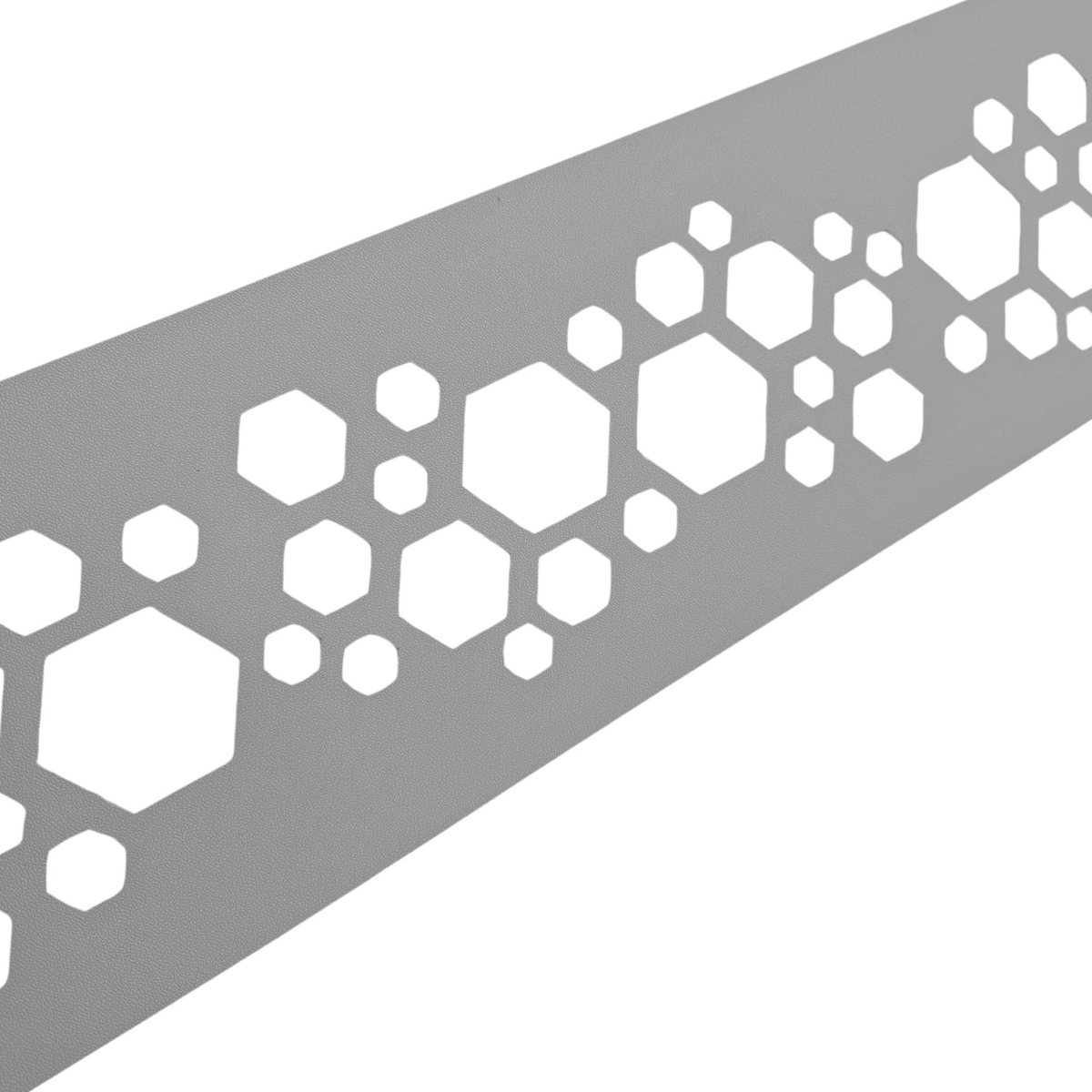 zaun|zu® Sichtschutz PREMIUM Dekor Hexagon Einzelstreifen Lichtgrau 2,55m Image