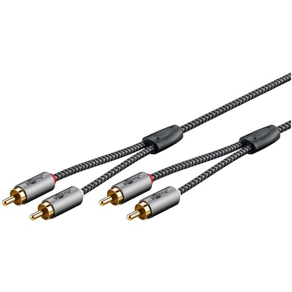 goobay Audio-Kabel Cinch silber / schwarz 2 m Image