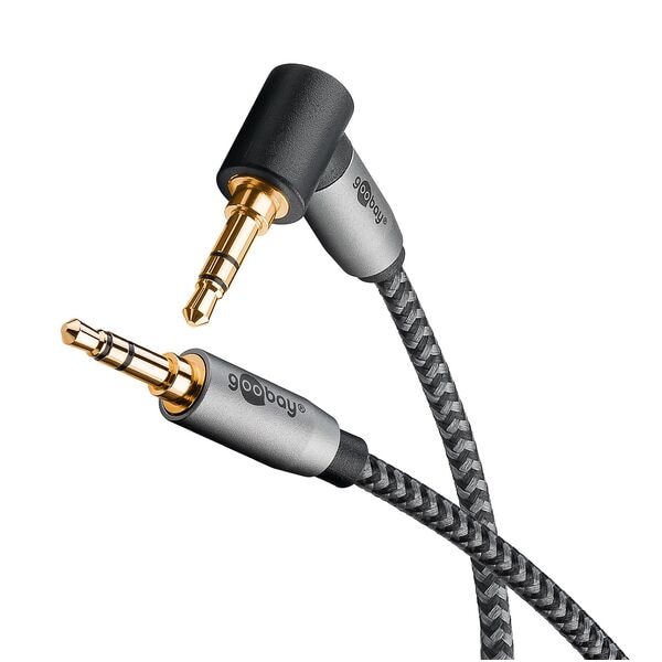 goobay Audio-Kabel 3,5 mm Klinke silber / schwarz 2.0 m