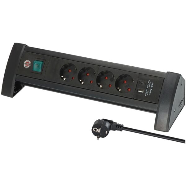 Brennenstuhl 4-fach Steckdosenleiste mit Schalter »Premium-Office-Line« schwarz, 37.7x15x9.5 cm Image