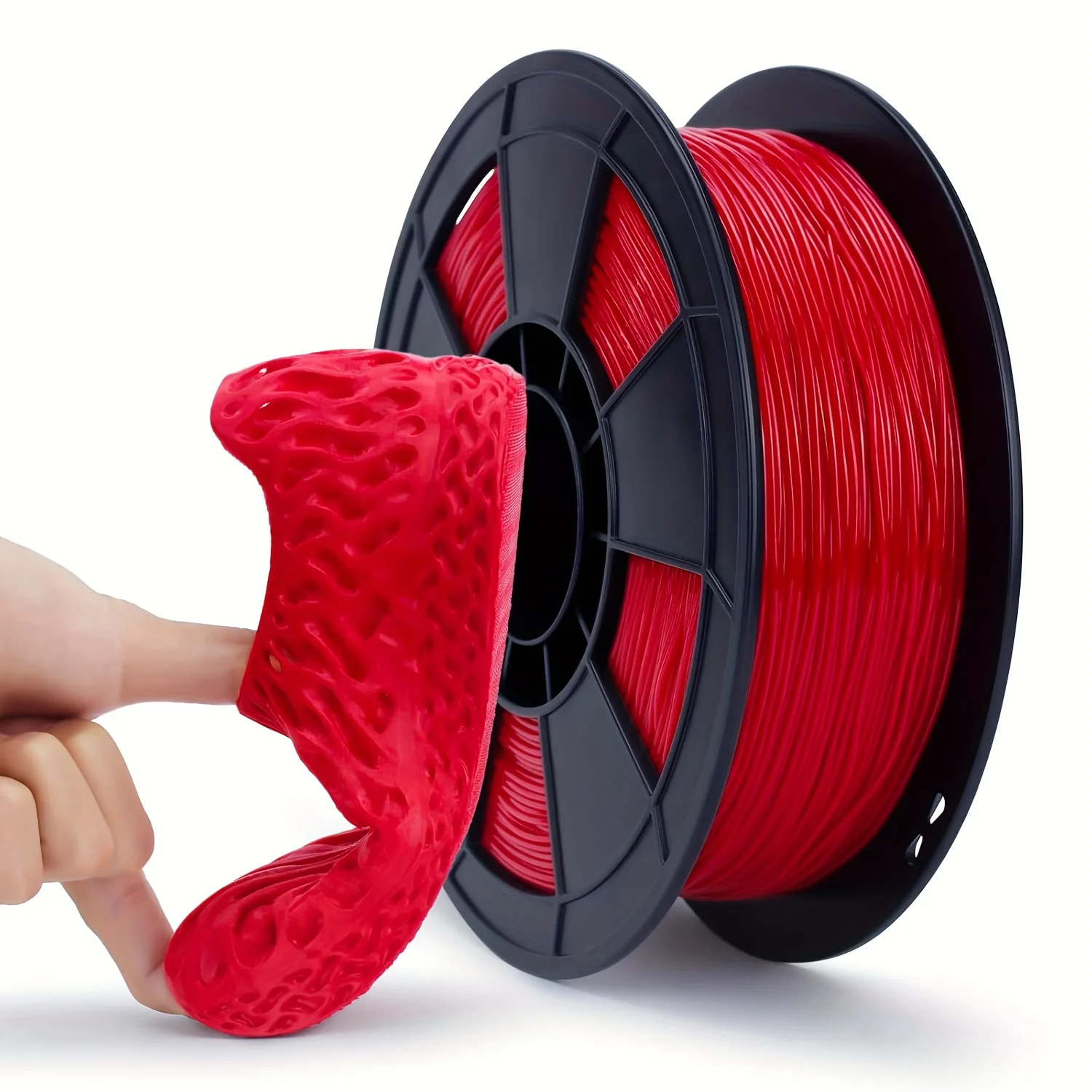 TPU-Filament 1,75 mm, 95 A flexibles TPU-Filament 8,82 Unzen, weiches 3D-Drucker-Filament, 3D-Druckfilament TPU Schwarz, Rot, Blau, 250 g Image