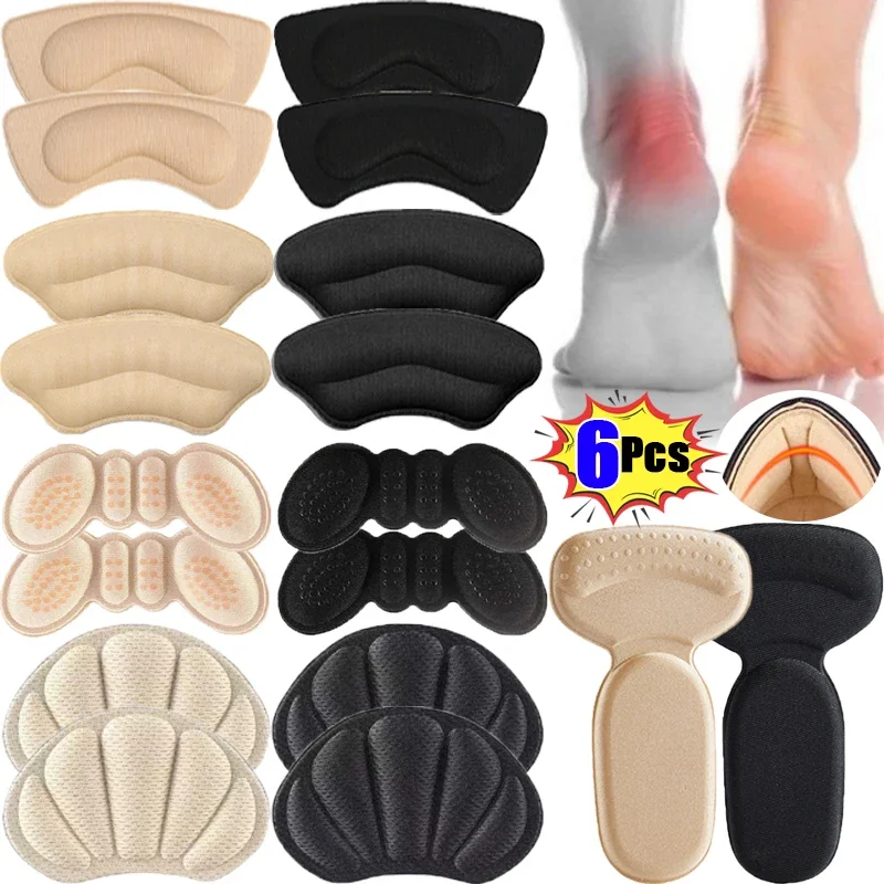 2/6 stücke High Heel Einlegesohlen Frauen verstellbare Fersen aufkleber Schuh pads selbst klebende Rücken kissen Patch Schmerz linderung Fußpflege einsätze Image